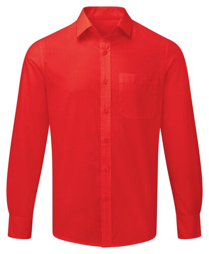 Red Easycare Mens Long Sleeve Shirt