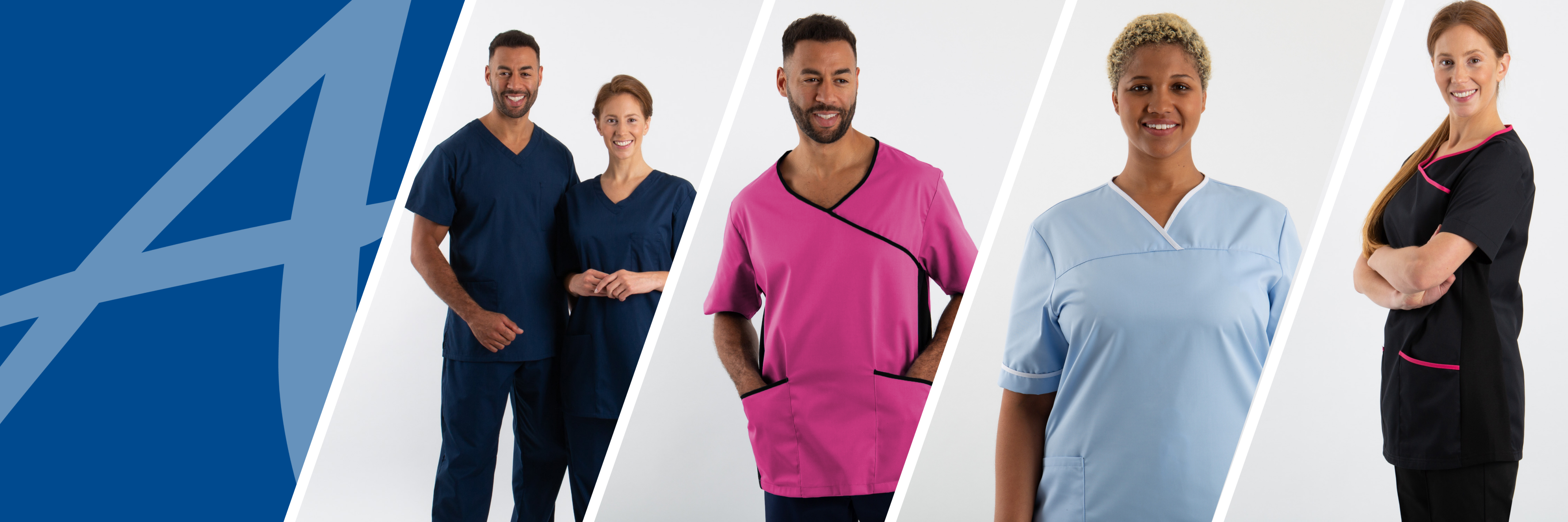 Header banner showing models wearing Alexandra Scrubs